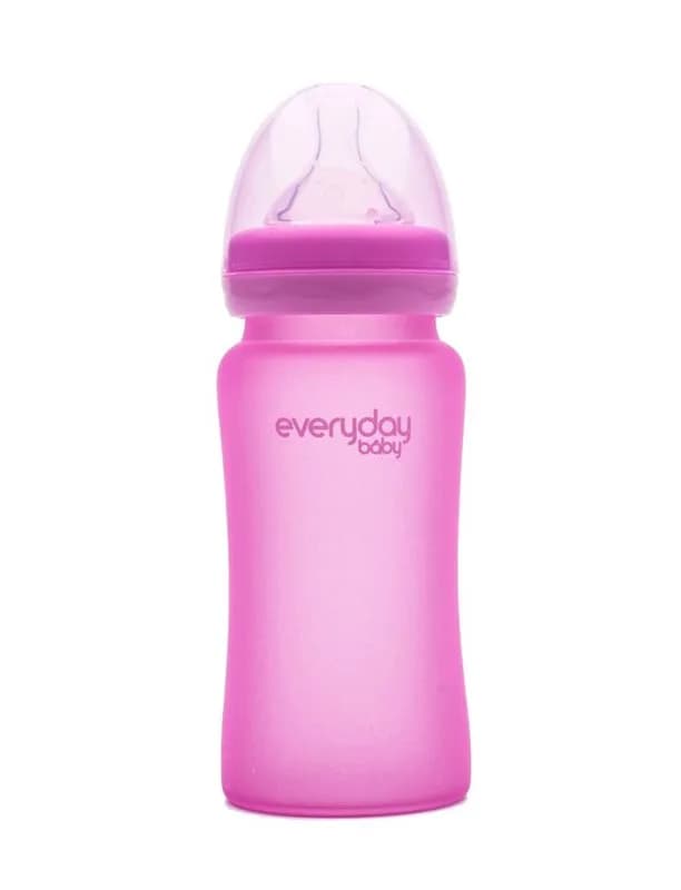 Everyday Baby nappflaska med värmeind 240 ml, rosa