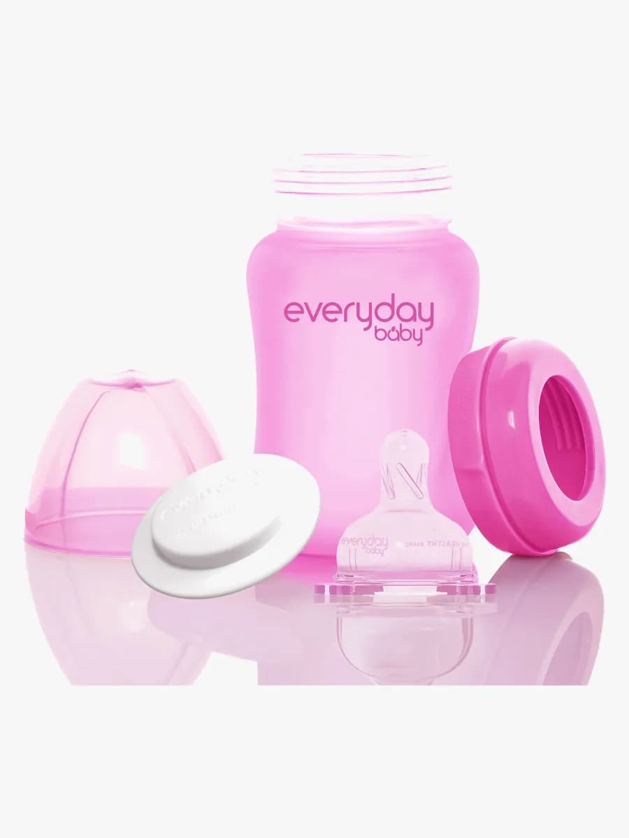 Everyday Baby Värmeindikerande Nappflaska Glas 150 ml, Cerise
