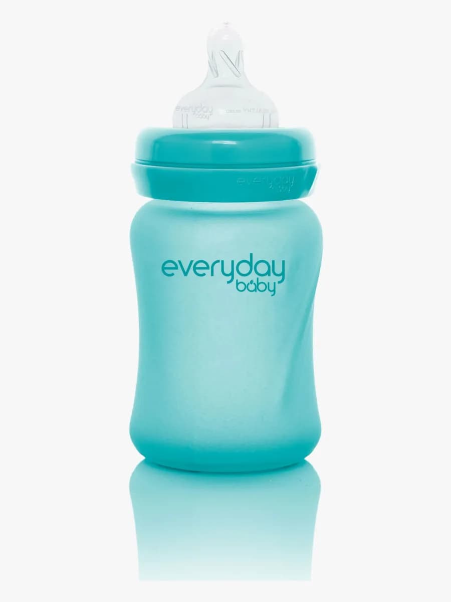 Everyday Baby Värmeindikerande Nappflaska Glas 150 ml, Turkos