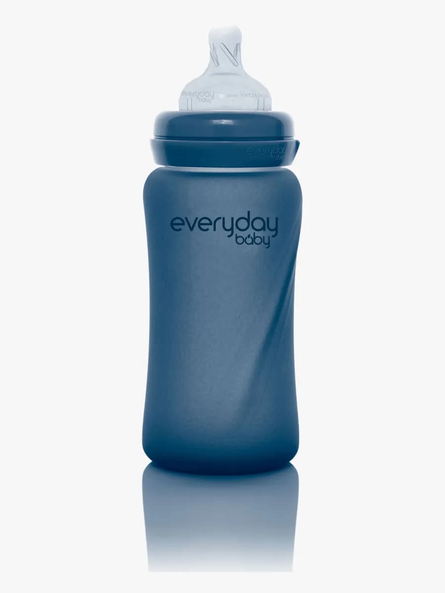 Everyday Baby Värmeindikerande Nappflaska Glas 240 ml Blåbär