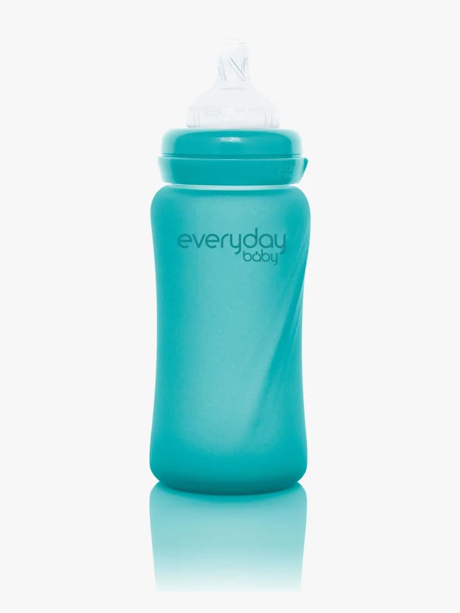 Everyday Baby Värmeindikerande Nappflaska Glas 240 ml, Turkos