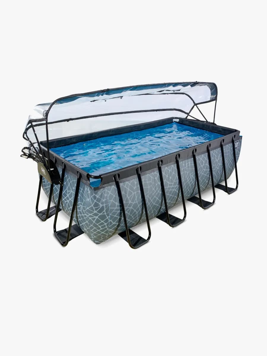 EXIT Poolset med Kupol 400x200x122 cm, Grå