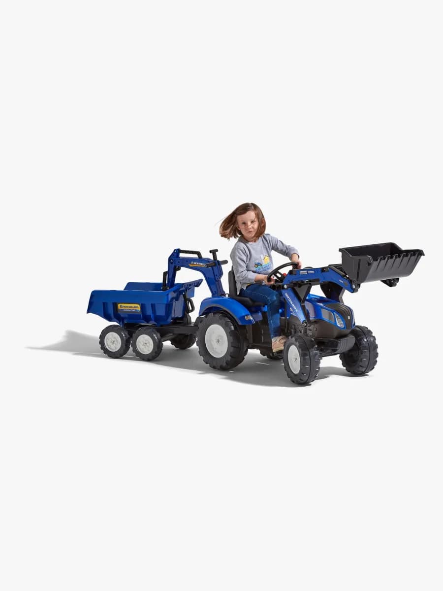 Falk New Holland Tramptraktor med Släpvagn, Blå