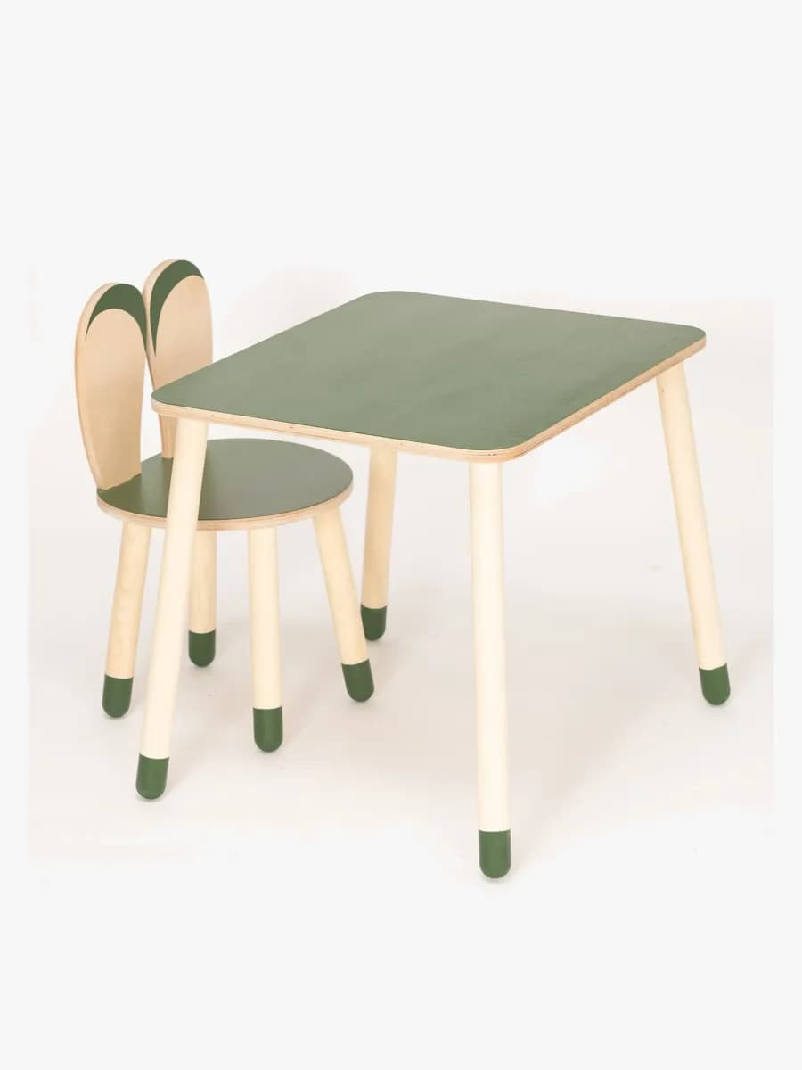 Family-SCL Kanin Bord &  Stol Set, Khaki