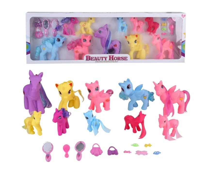 Fantasihästar med tillbehör 10-pack