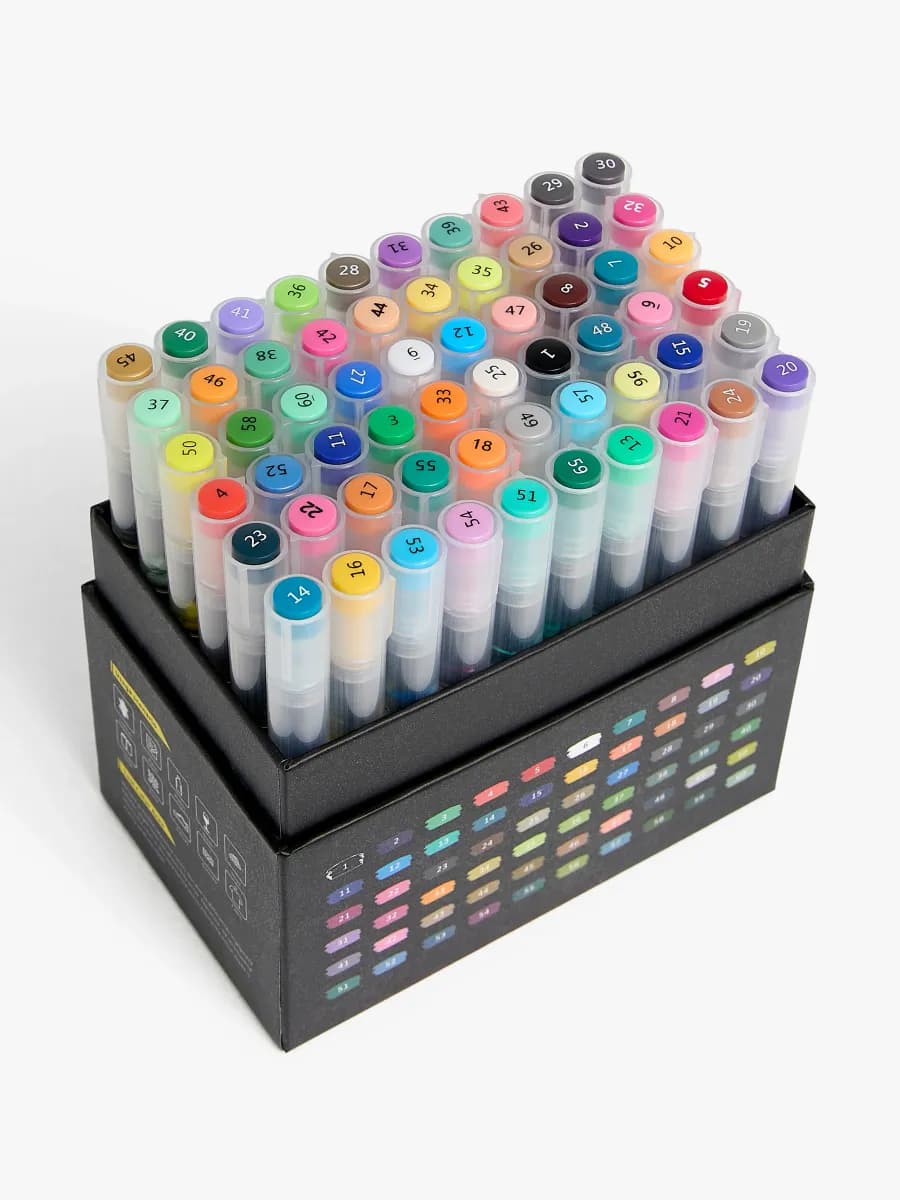 Fippla Akrylpennor 60-Pack