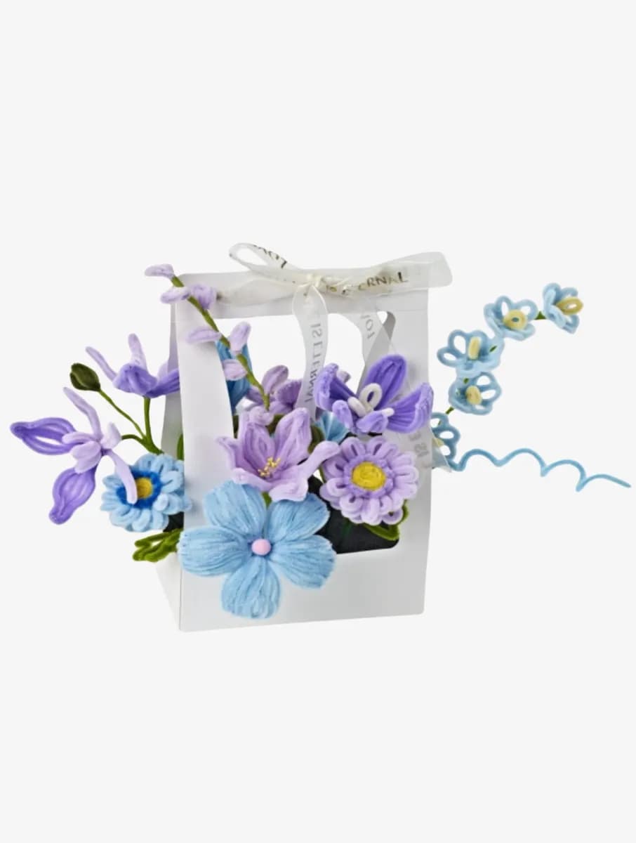Fippla DIY-set Blombukett med Piprensare 32 Delar, Lila