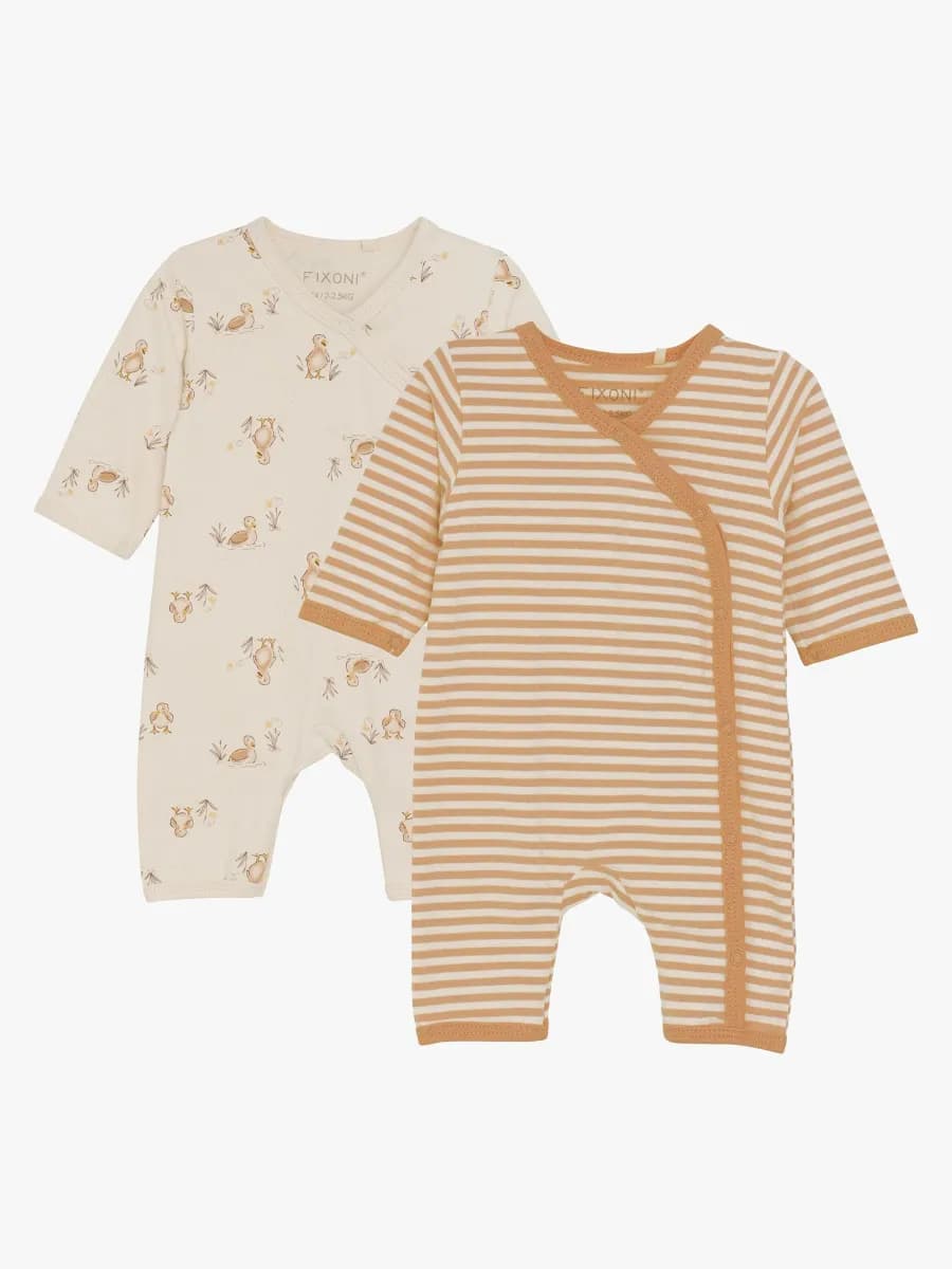 Fixoni Prematur Pyjamasar 2-Pack Stl 44, Brun
