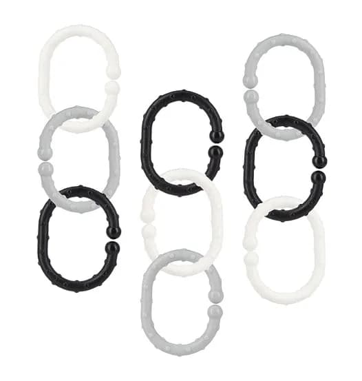 Fresh Kid Barnvagnsringar 18-pack (Grå/Svart/Vit)