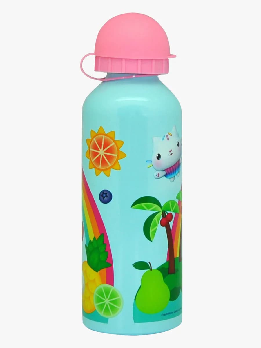 Gabby's Dollhouse  Aluminium Vattenflaska 500 ml, Blå/Rosa