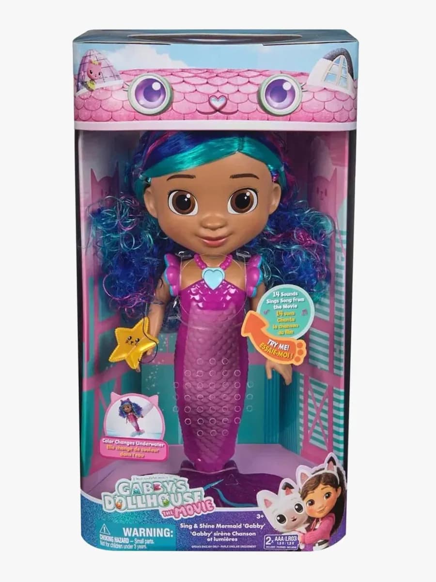 Gabby's Dollhouse Movie Sing &  Shine Sjöjungfru Gabby Docka 36 cm