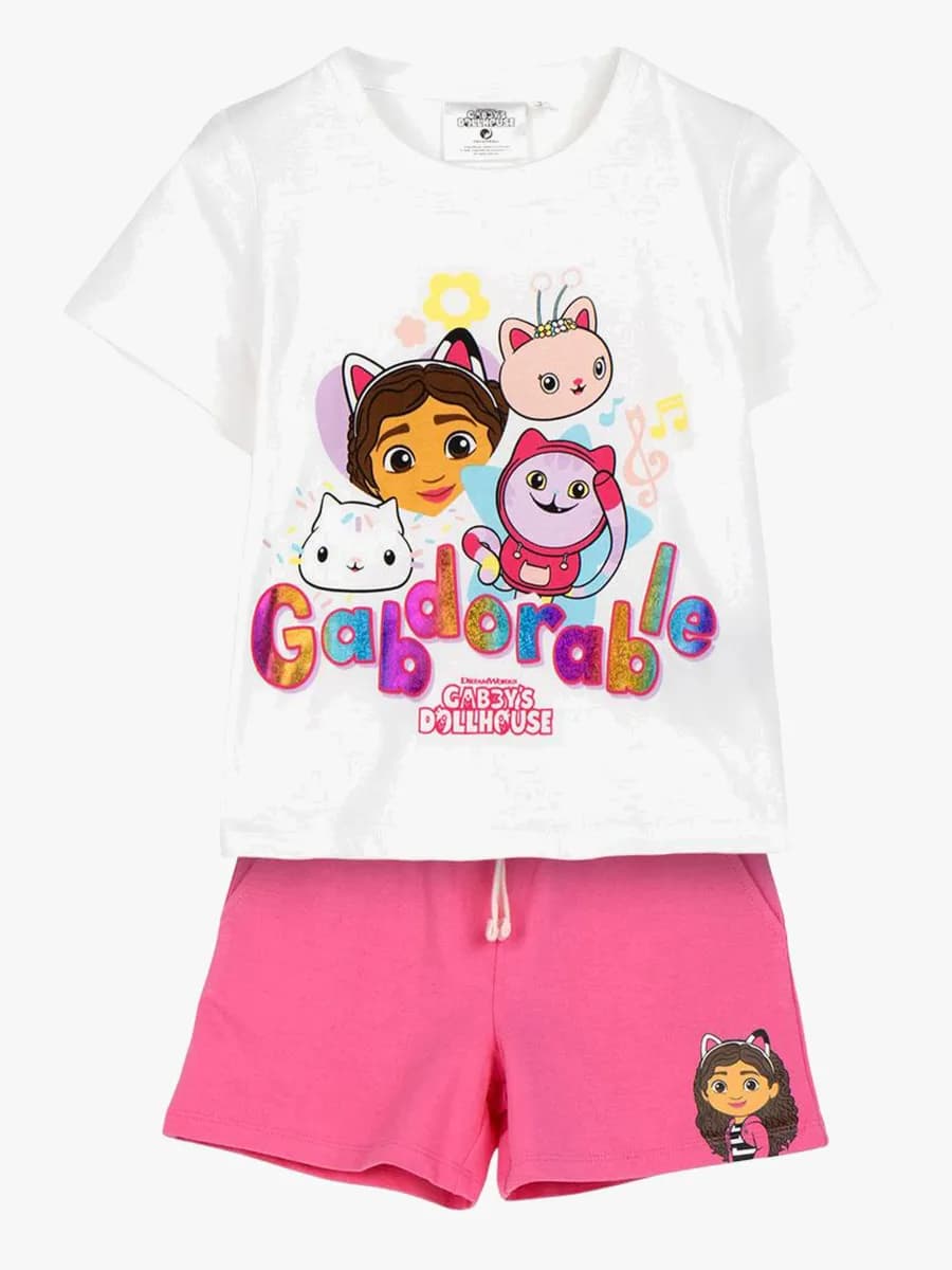 Gabby's Dollhouse Pyjamas, Vit/rosa, 92-98