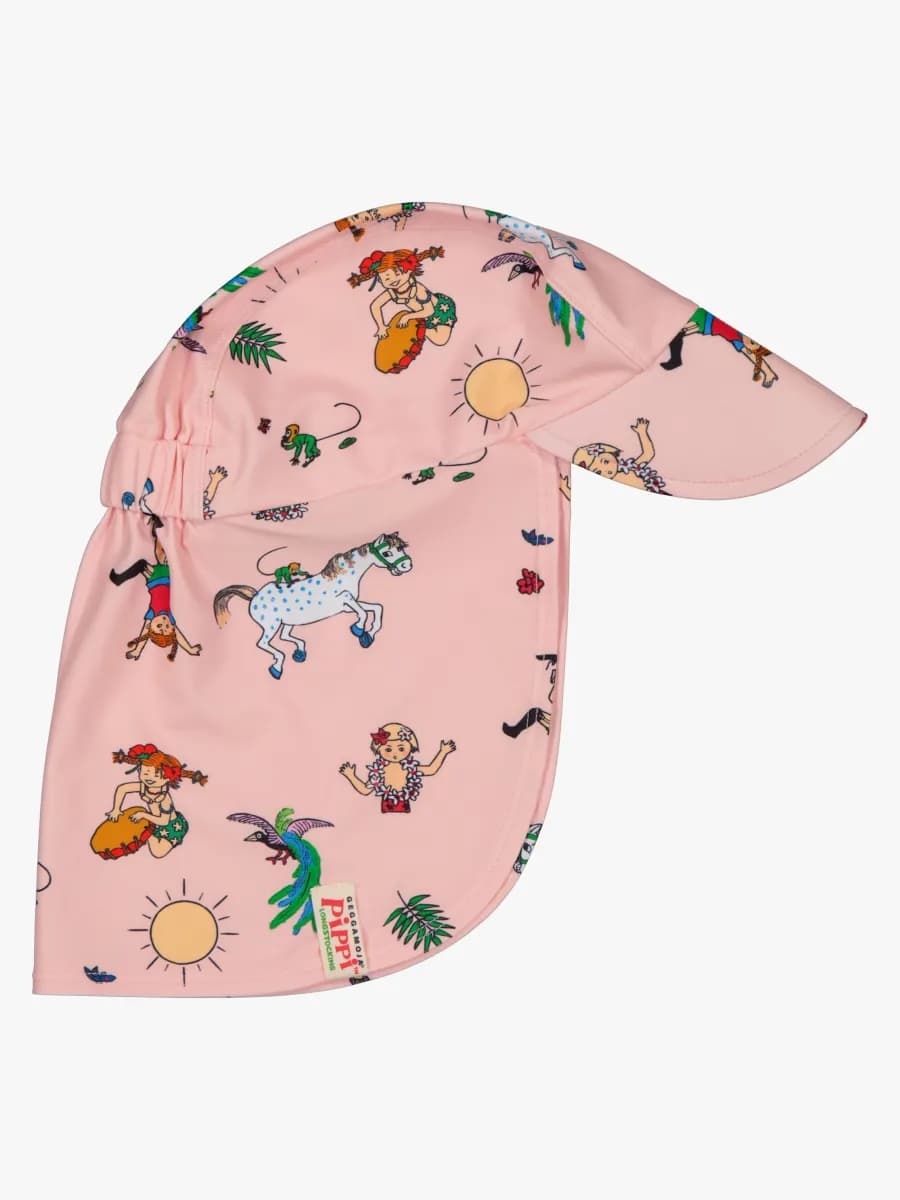 Geggamoja UV-Solkeps Pippi Långstrump, Rosa, 10 mån - 2 år