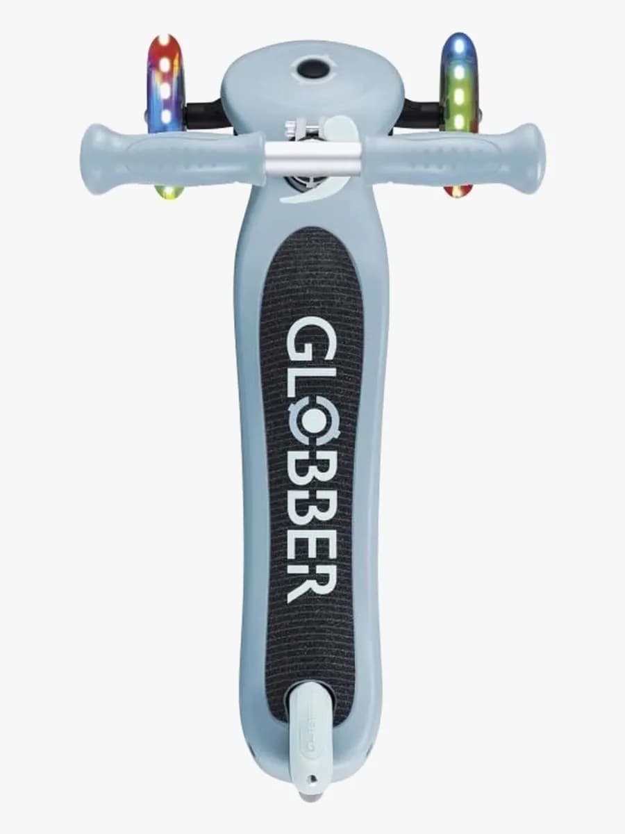 Globber Primo Hopfällbar Lights V2 3-hjulig Sparkcykel, Blågrön