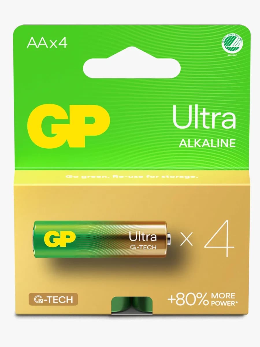 GP Ultra Alkaline AA-batteri 15AU/LR6 (4-pack)