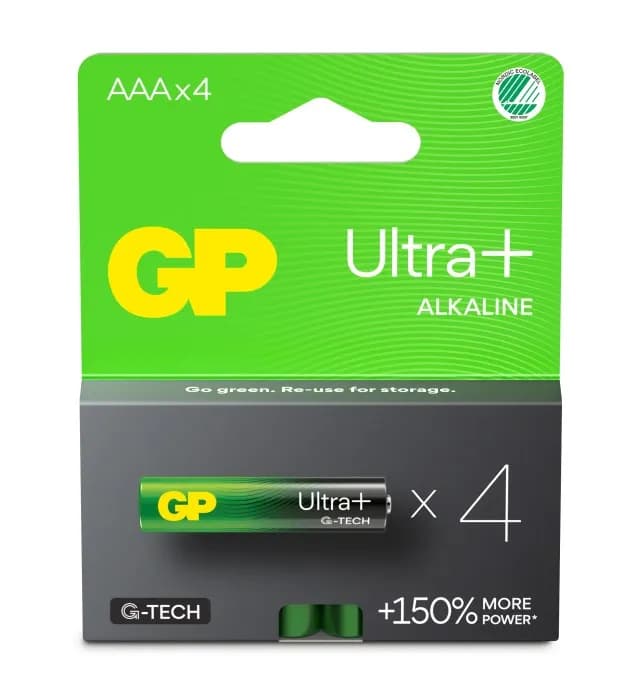 GP Ultra Plus AAA-batteri 4-pack