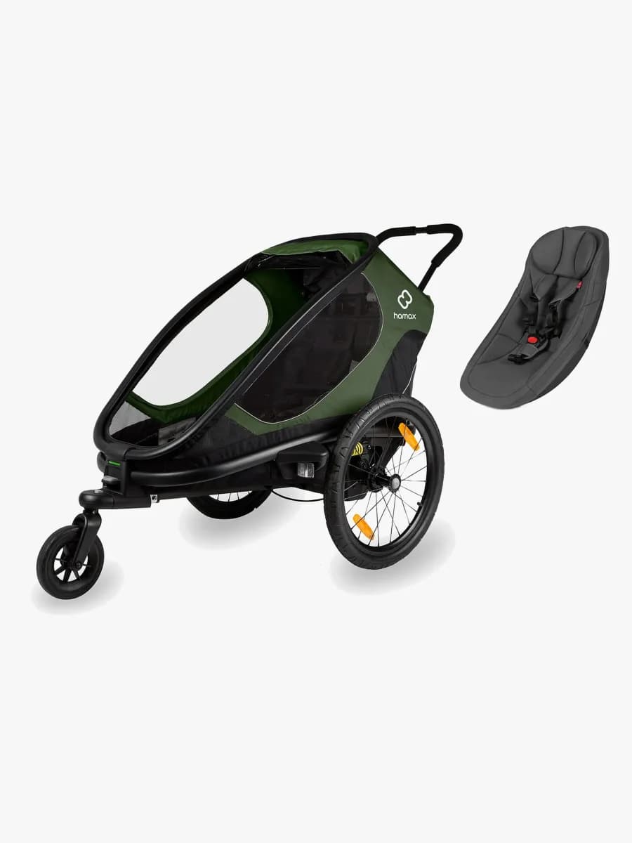 Hamax Outback ONE Cykelvagn, Green/Black - Bäst i test