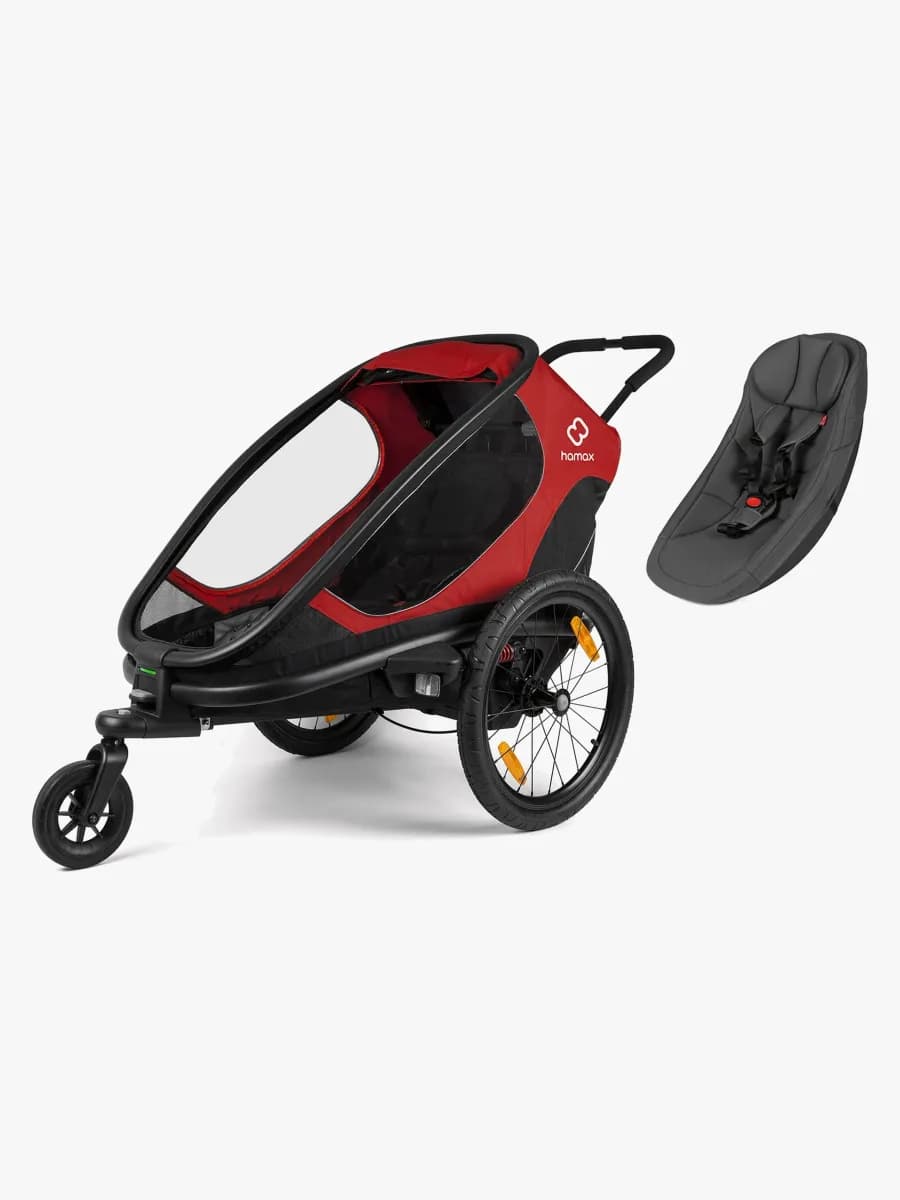 Hamax Outback ONE Cykelvagn inkl. Babyinsats, Red/Black