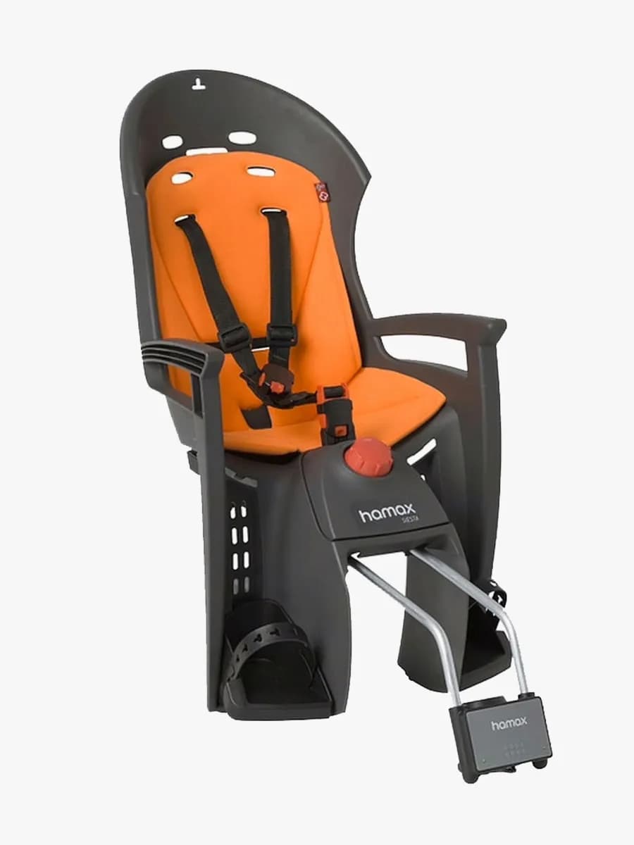 Hamax SIESTA Cykelsits med Låsbart Ramfäste, Grey/Orange
