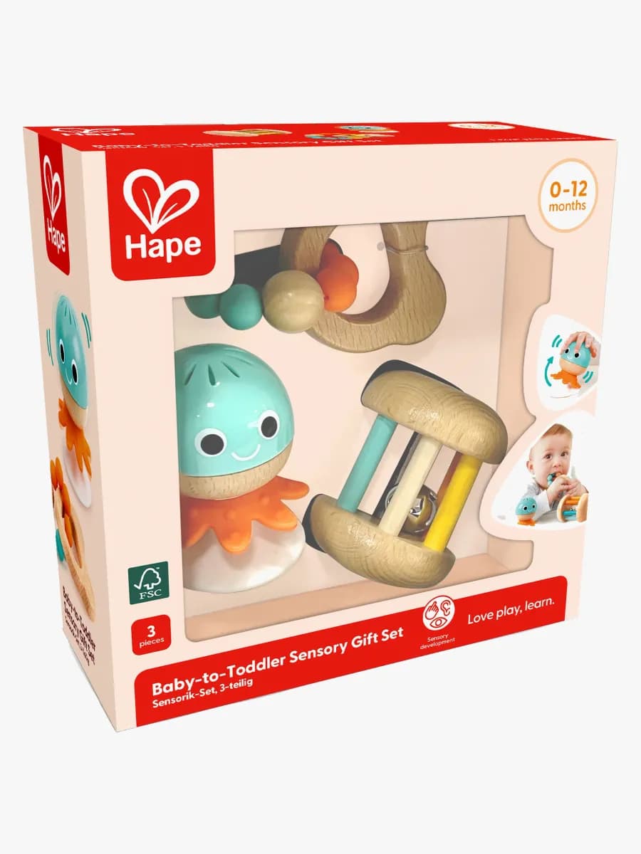 Hape Baby-to-Toddler Sensory Lekset 3 Delar