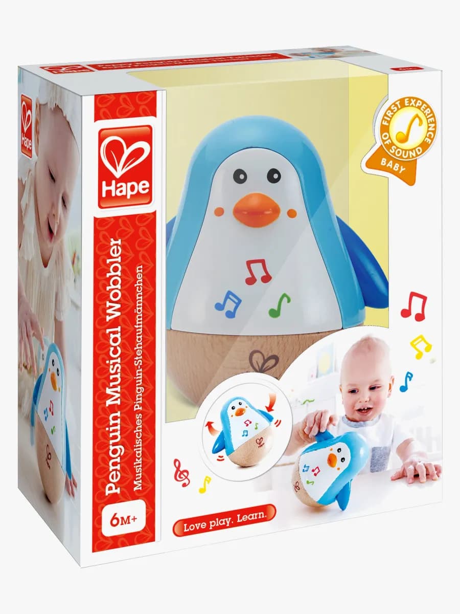 Hape Penguin Musical Wobbler Träleksak