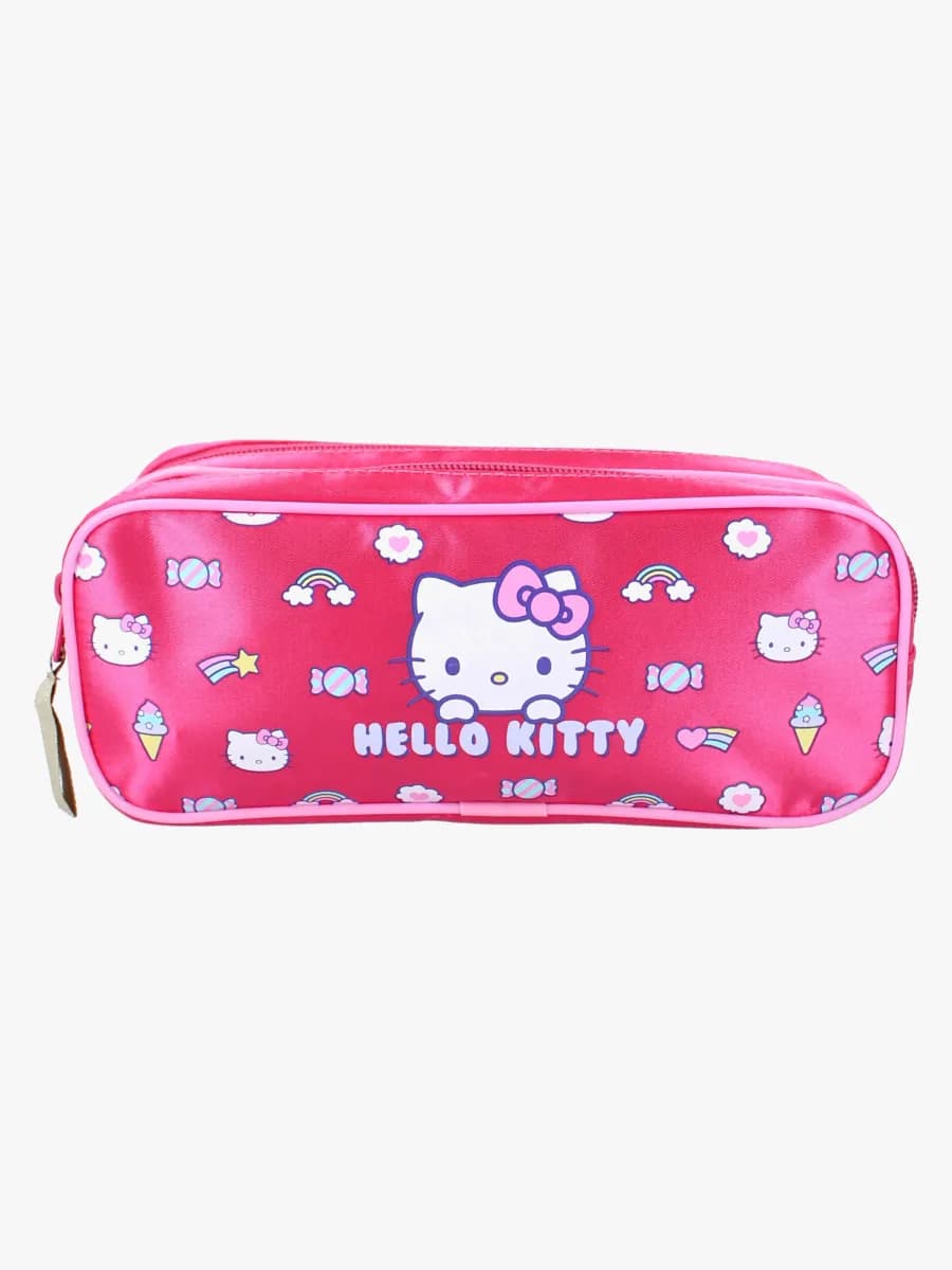 Hello Kitty Dubbelpennfodral Follow The Rainbow, Rosa