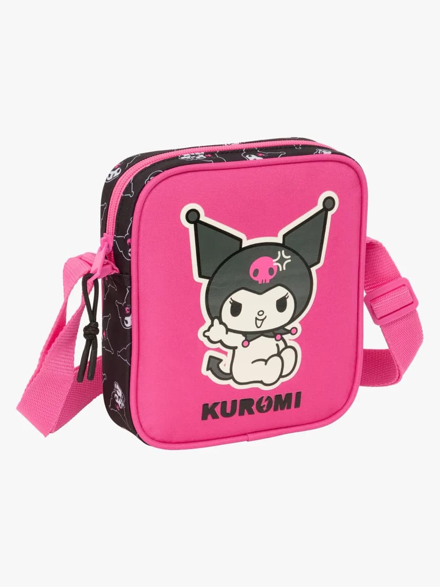 Hello Kitty Kuromi Axelremsväska, Rosa/svart