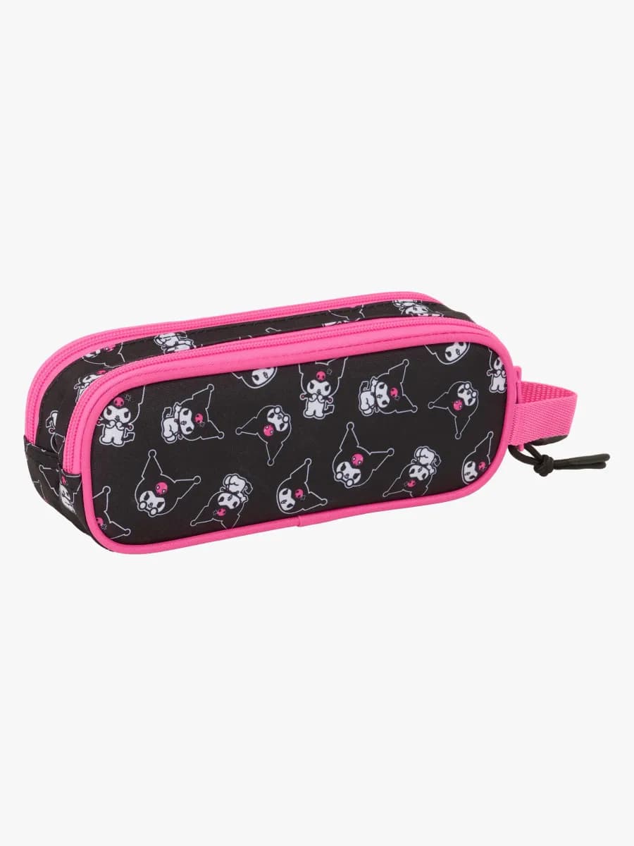 Hello Kitty Kuromi Dubbelpennfodral, Rosa/svart