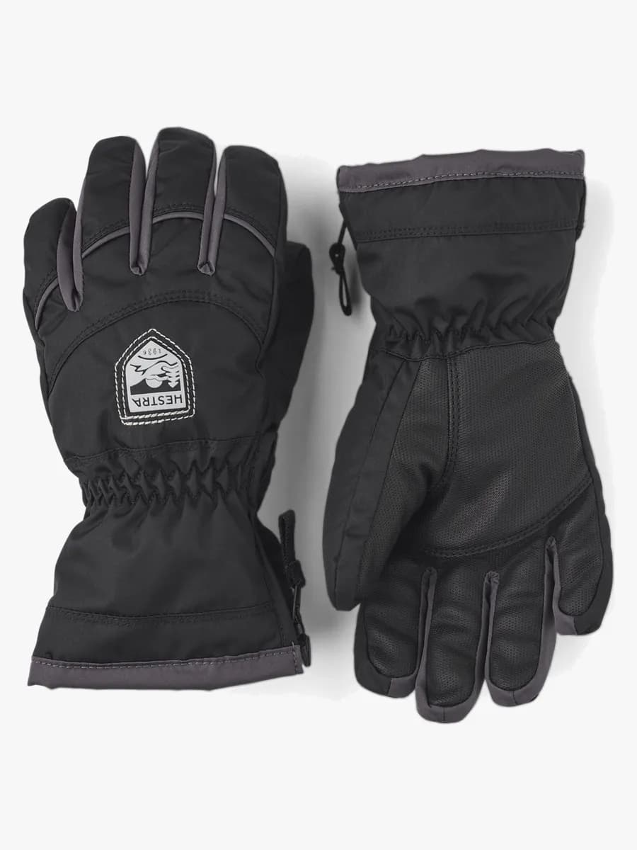 Hestra Sarri Zip JR Handskar, Svart/Grafit, 7