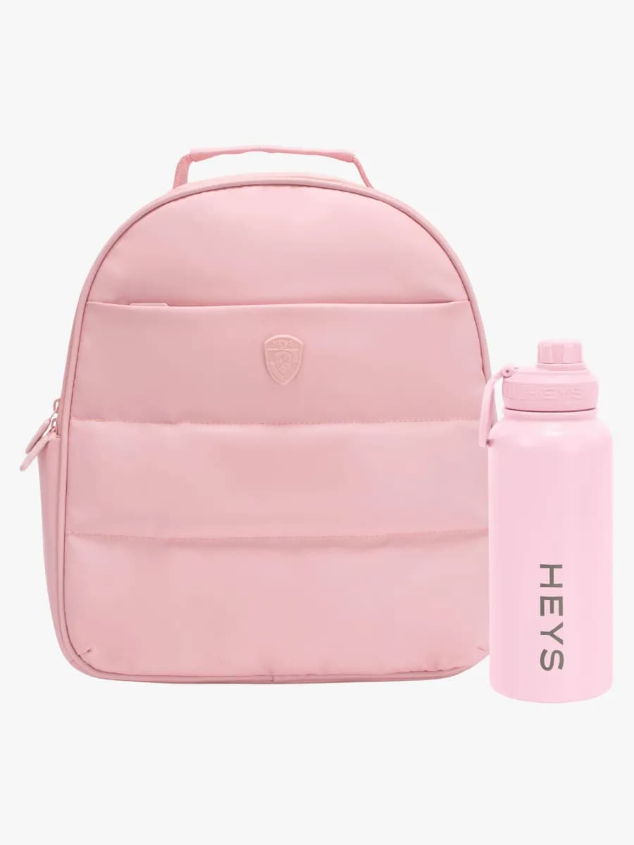 Heys The Puffer Ryggsäck 13L &  Stål Vattenflaska 946ml, Rose