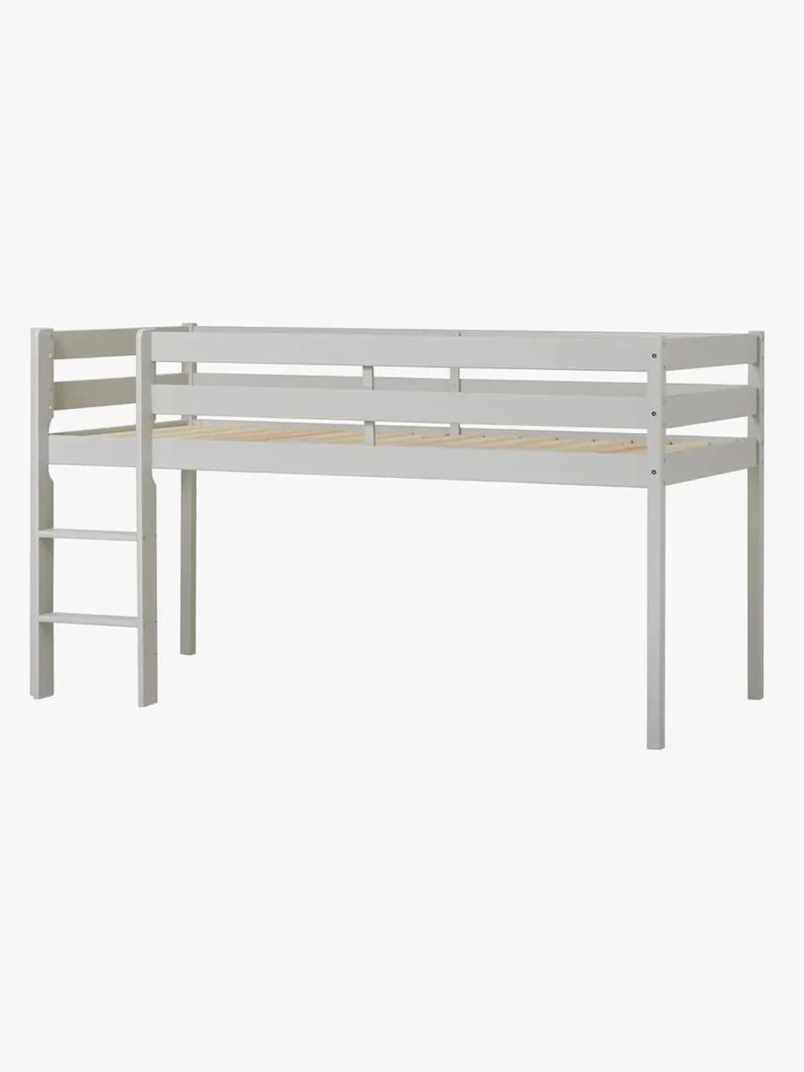 Hoppekids ECO Comfort  Halvhög Loftsäng 90x200, Dove Grå, Barnsäng, Juniorsäng