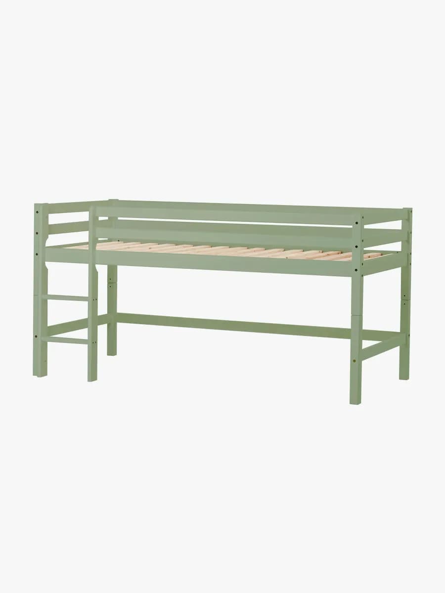 Hoppekids ECO Dream Halvhög Loftsäng 90x200, Pale Green, Barnsäng, Juniorsäng