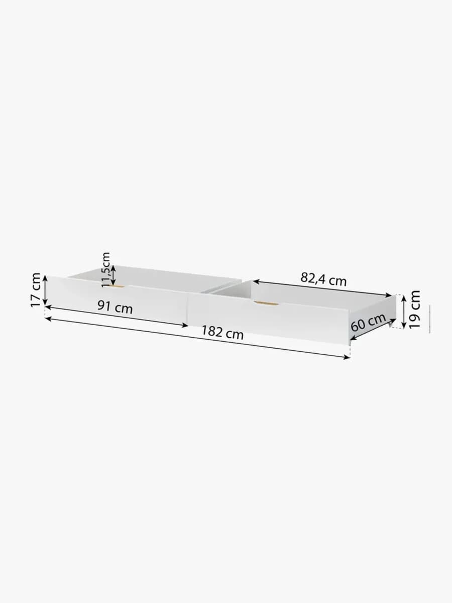 Hoppekids Sänglåda ECO Comfort 90x200, Vit