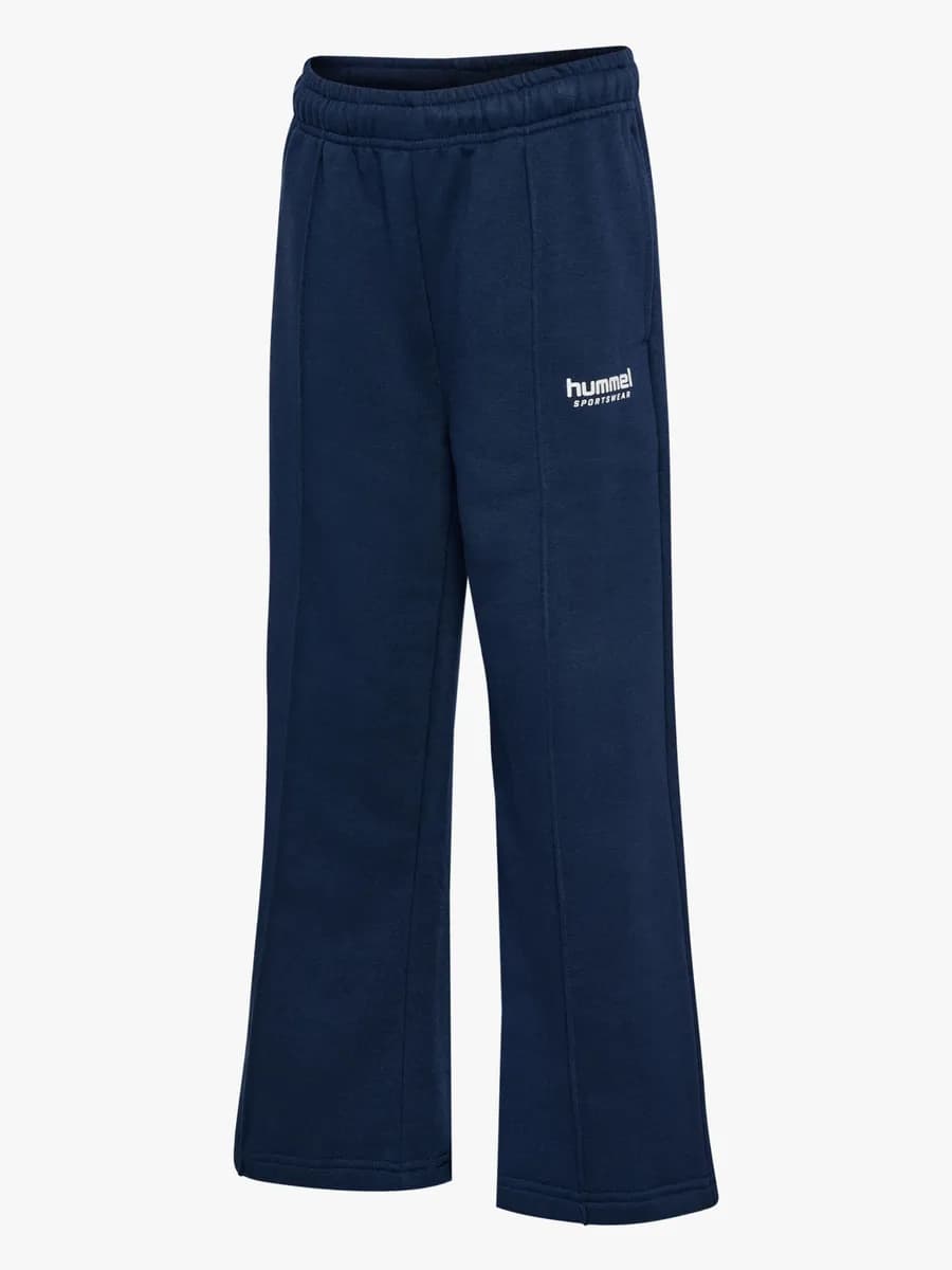Hummel JR Wide Leg Pintug Mjukisbyxor, Dress Blue, 140