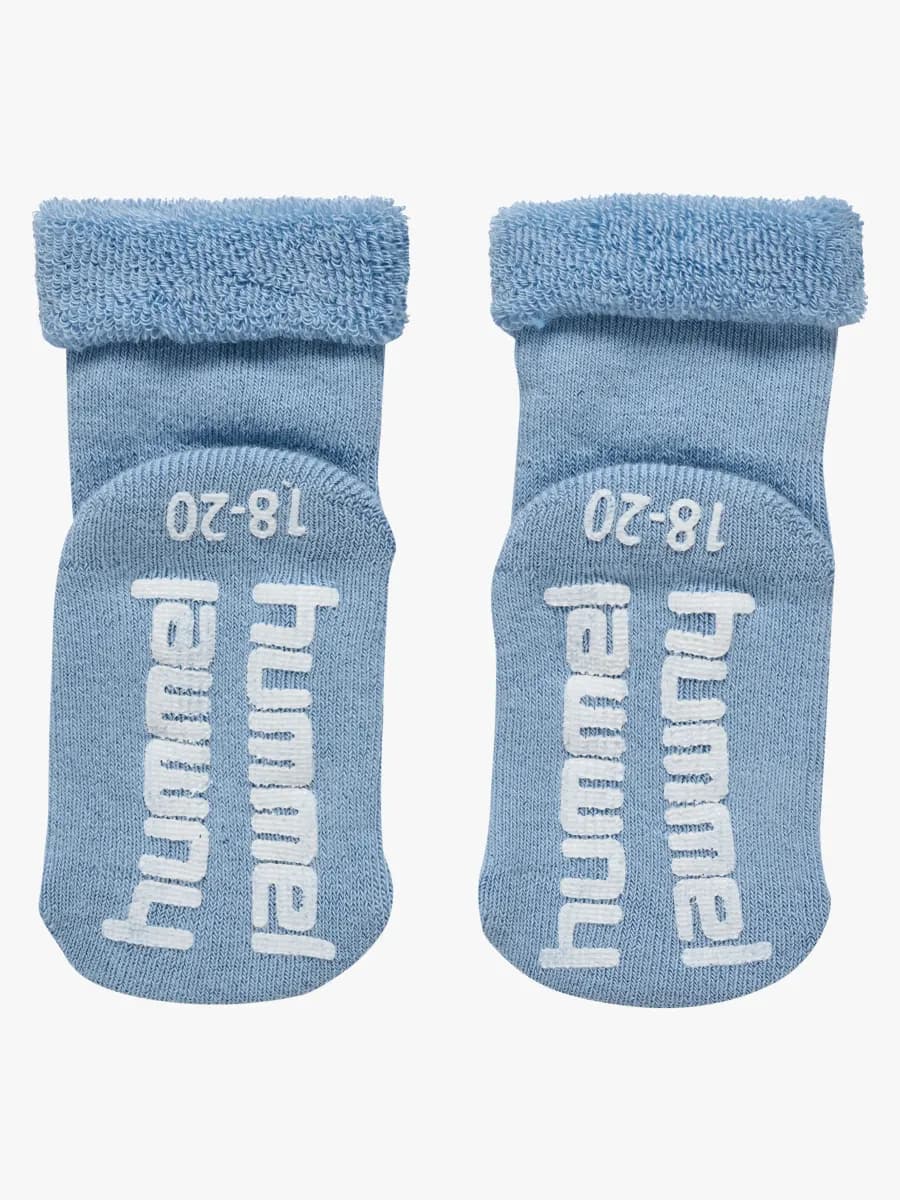 Hummel Mini Anti-Slip Strumpor 3-Pack, Faded Denim, 15-17