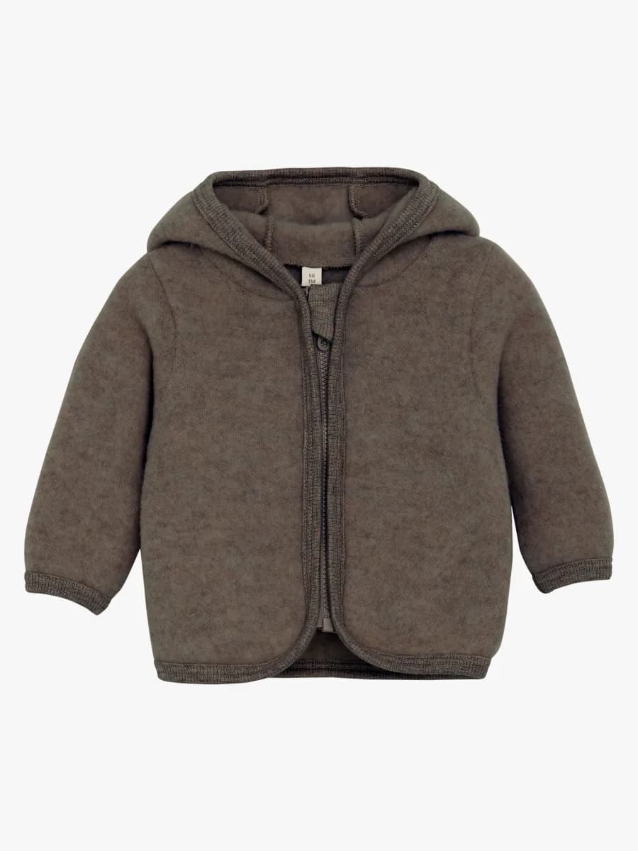 Huttelihut Ullfleecejacka Merinoull, Brown Melange, 68