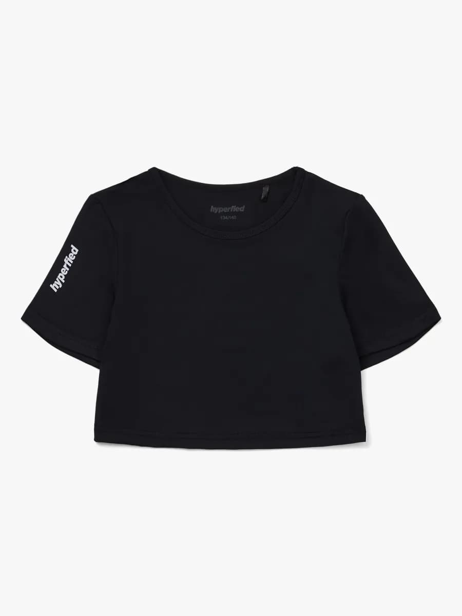 Hyperfied Crop Logo Top, Anthracite 146-152