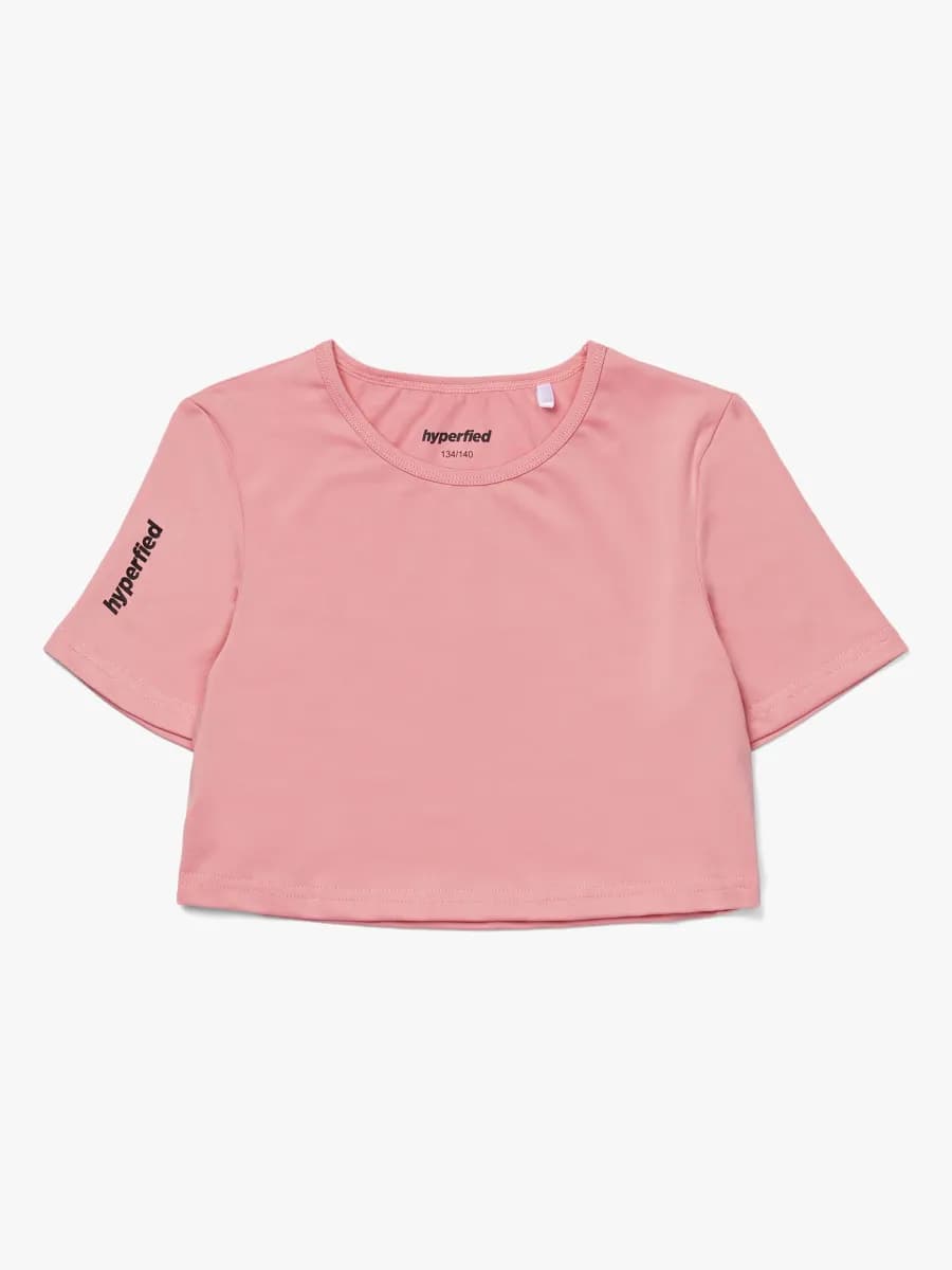 Hyperfied Crop Logo Top, Blush 134-140