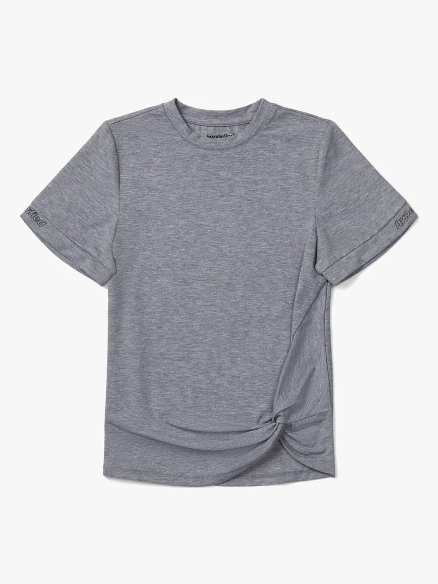 Hyperfied Jersey Knot Logo Top, Grey Melange 134-140