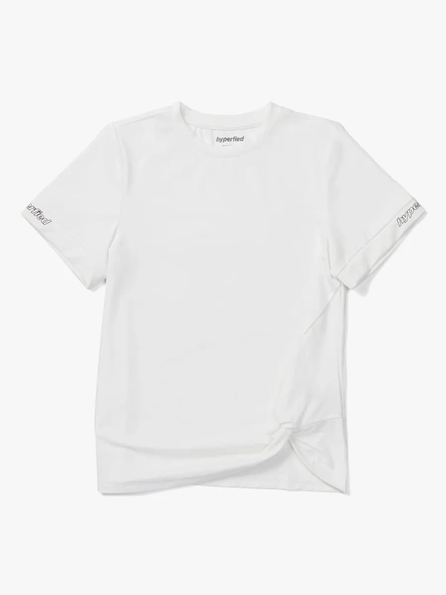 Hyperfied Jersey Knot Logo Top, Snow White 158-164