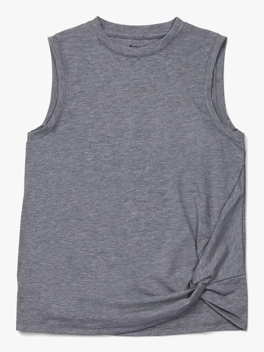 Hyperfied Jersey Knot Tank Top, Grey Melange 146-152