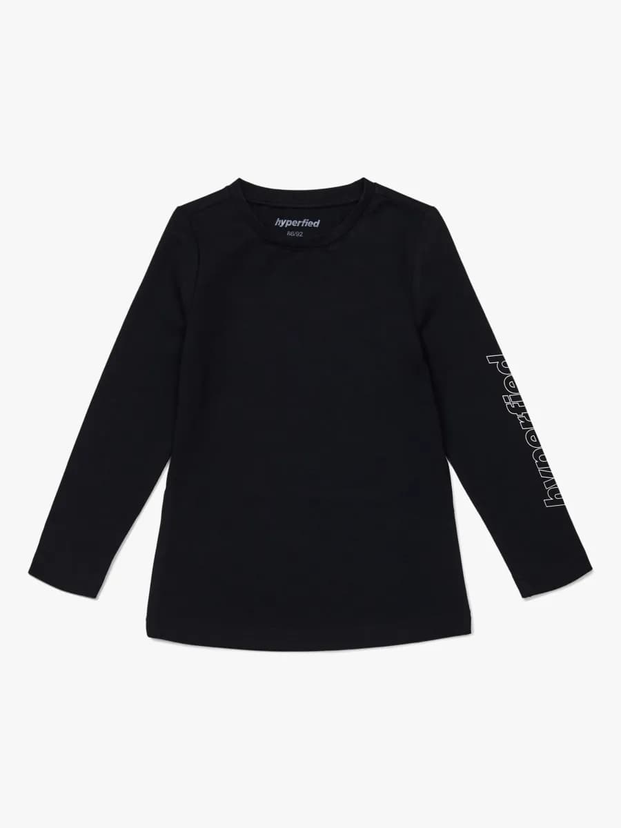 Hyperfied Jersey Logo Long Sleeve Top, Anthracite 158-164
