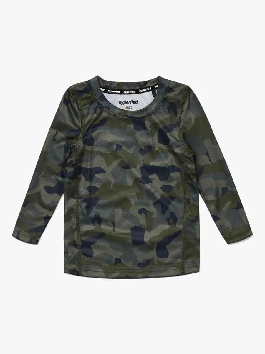 Hyperfied Long Sleeve Logo T-Shirt, Camo 122-128