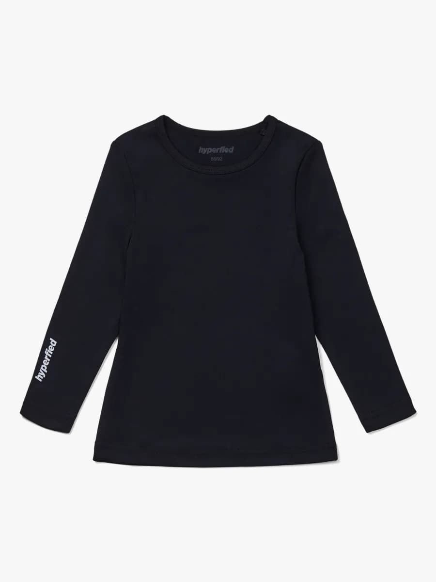 Hyperfied Long Sleeve Logo Top, Anthracite 146-152