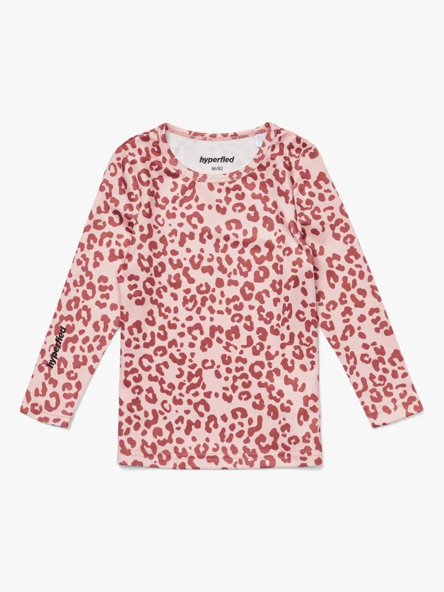 Hyperfied Long Sleeve Logo Top, Pink Leo 158-164