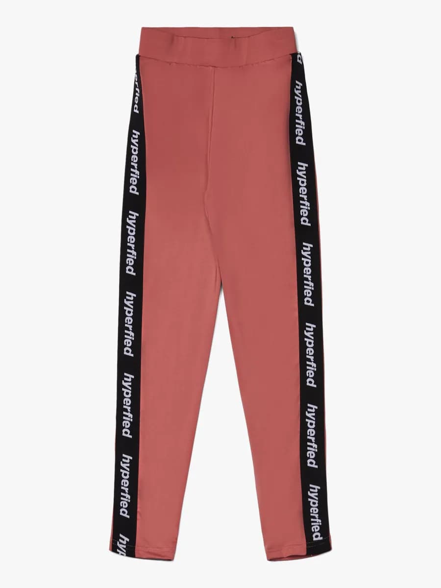 Hyperfied Tape Logo Tights, Withered Rose 158-164