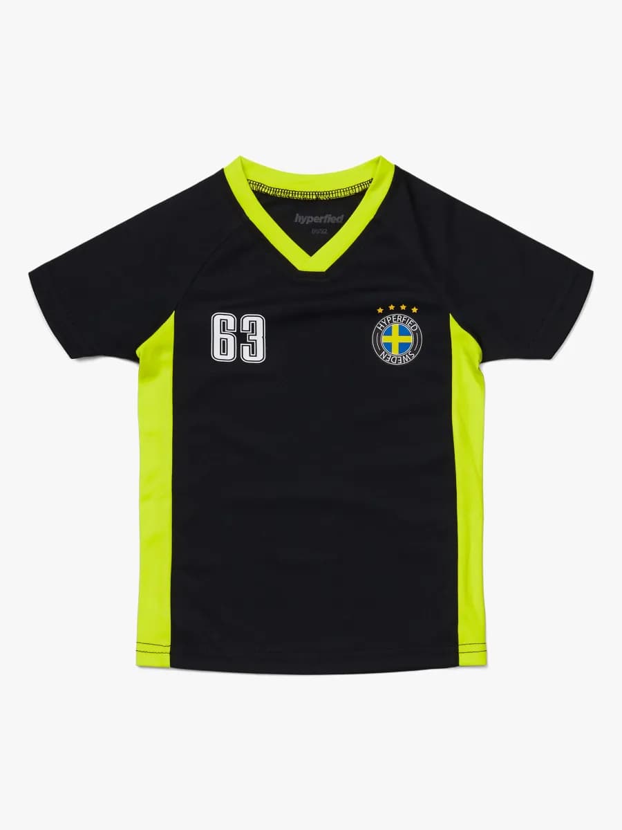 Hyperfied V-Neck Neo Logo T-Shirt, Anthracite 110-116