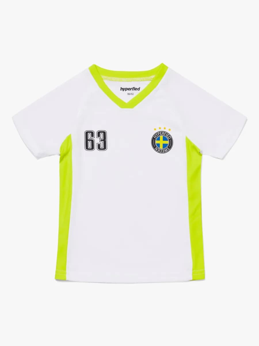 Hyperfied V-Neck Neo Logo T-Shirt, Bright White 110-116