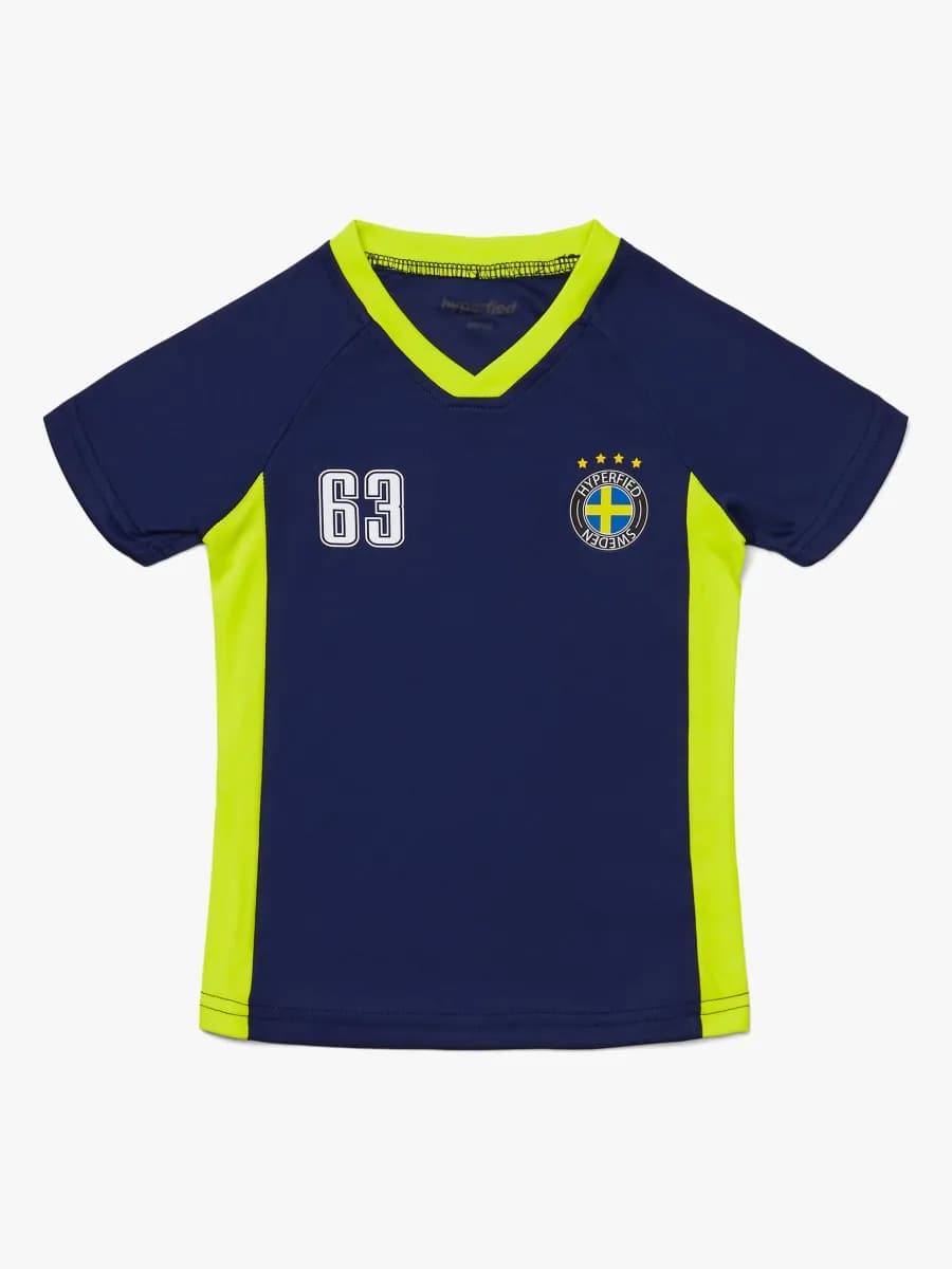 Hyperfied V-Neck Neo Logo T-Shirt, Medieval Blue 110-116