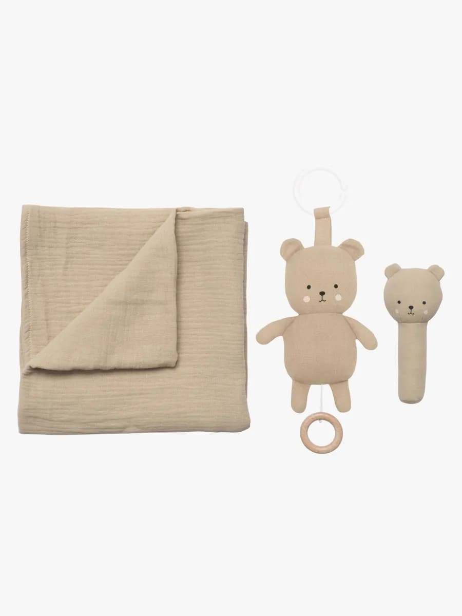 Jabadabado Teddy Filt Gåvoset, Beige